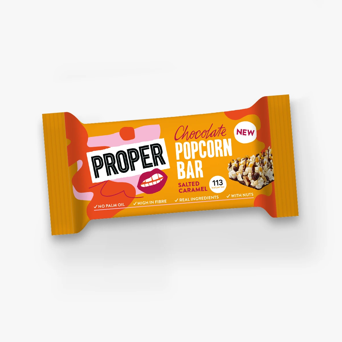 PROPERCORN SALTED CARAMEL ALMOND POPCORN BAR
