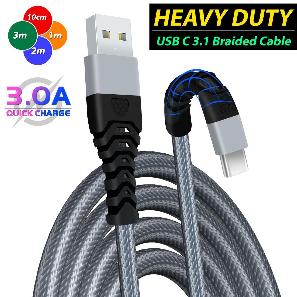 BRAIDED TYPE C PHONE CHARGING CABLE