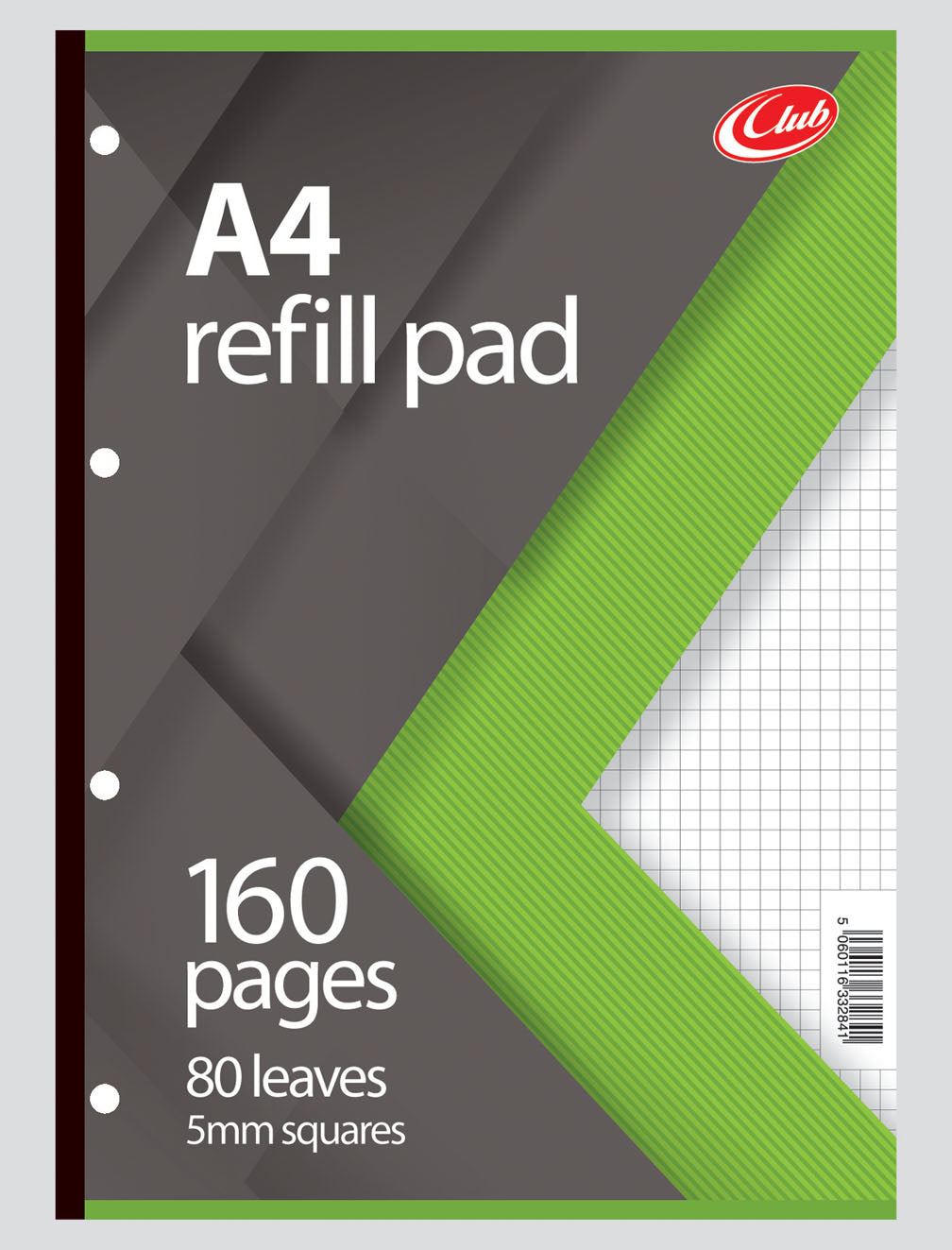 CLUB A4 160 page 5mm SQUARES REFILL PAD