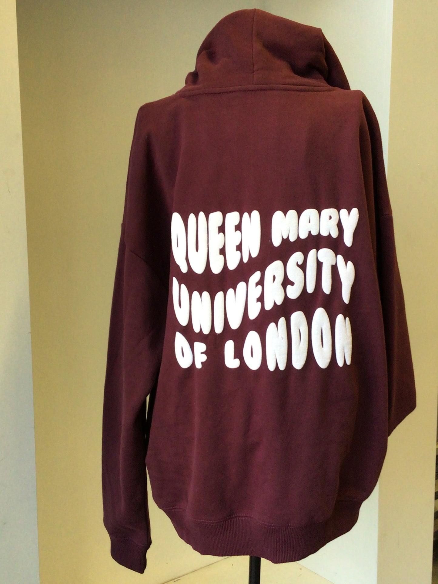 NEW QMUL OVERSIZED HOODIE BUBBLE PRINT