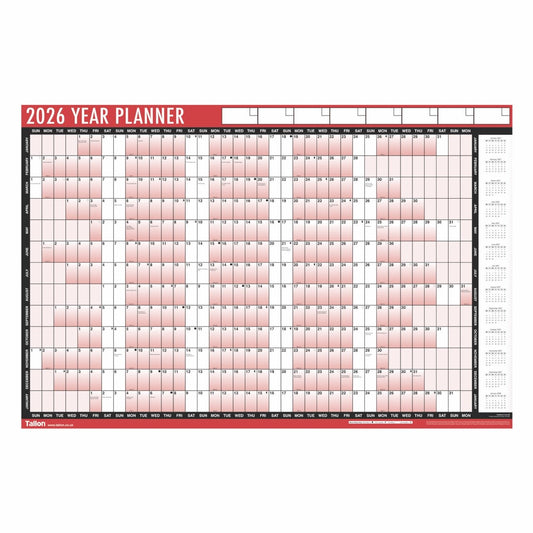 2026 RED & BLACK FULL YEAR PLANNER WITH PEN & STICKERS