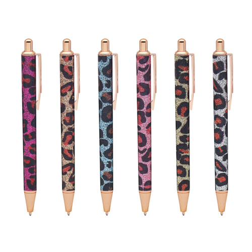 BALL POINT ASST PEN DISPLAY 24s - ANIMAL PRINT / MARBLE / SPARKLE