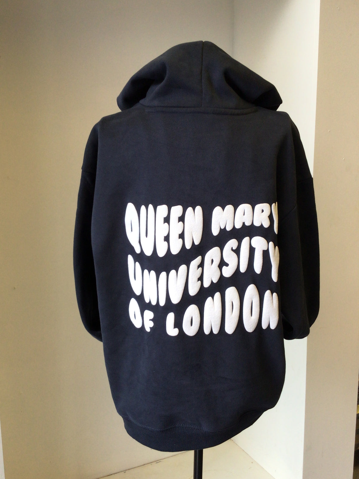 NEW QMUL OVERSIZED HOODIE BUBBLE PRINT