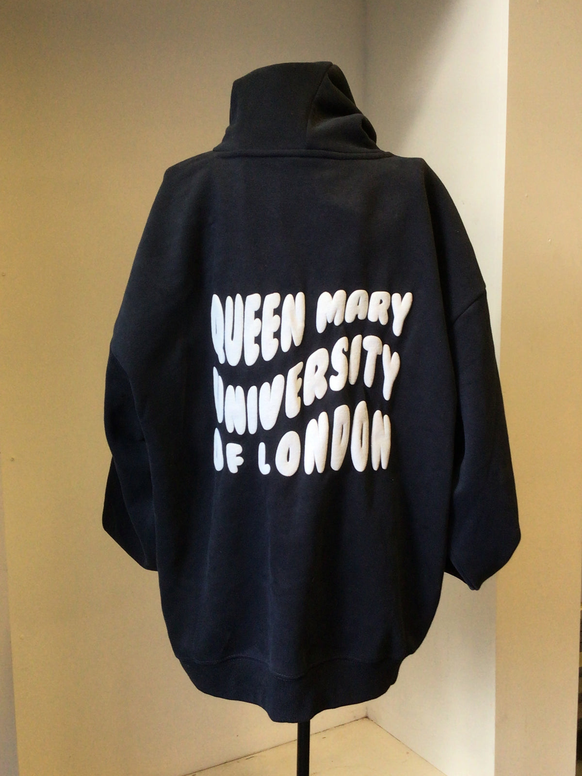 NEW QMUL OVERSIZED HOODIE BUBBLE PRINT