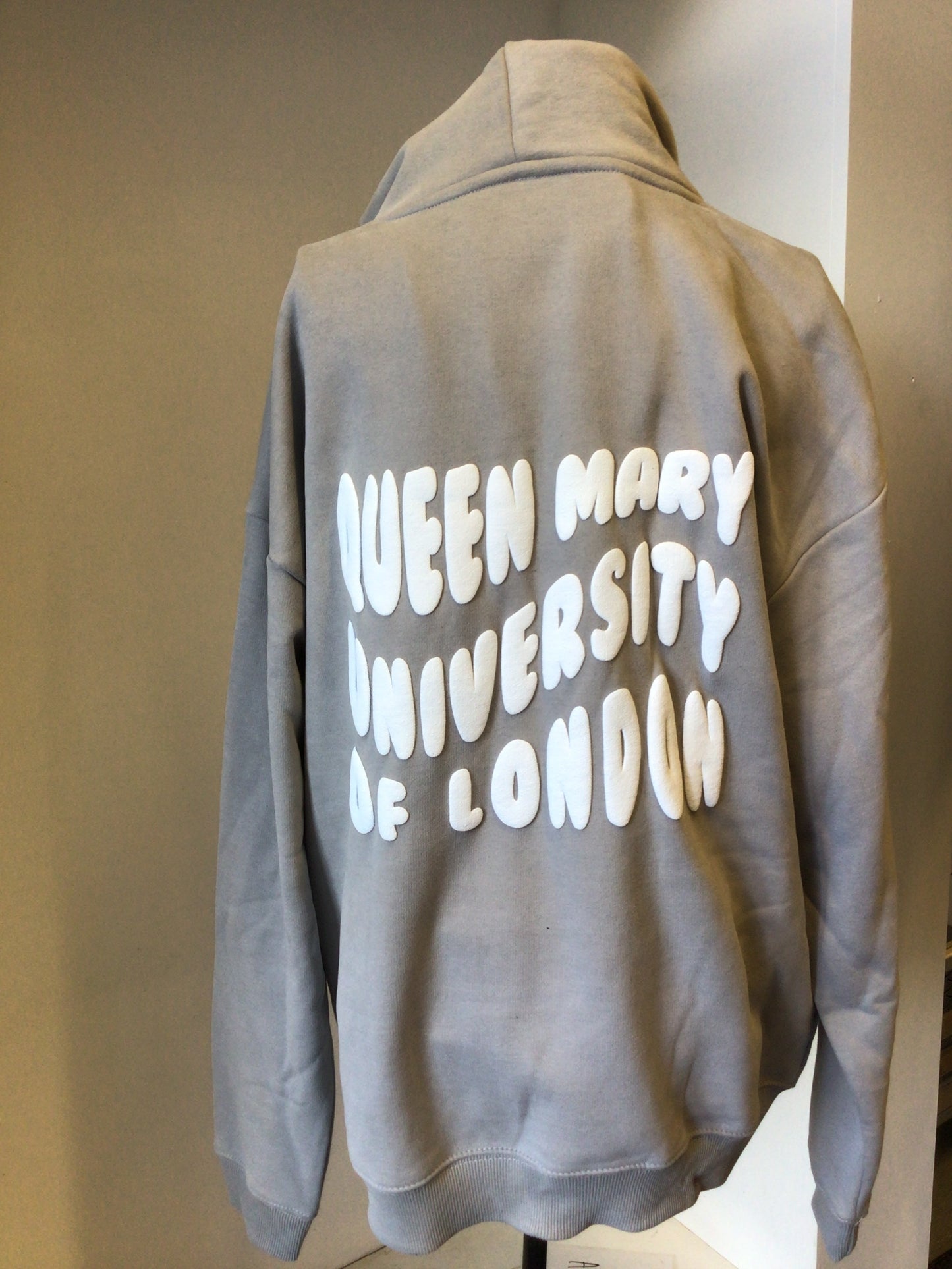 NEW QMUL OVERSIZED HOODIE BUBBLE PRINT