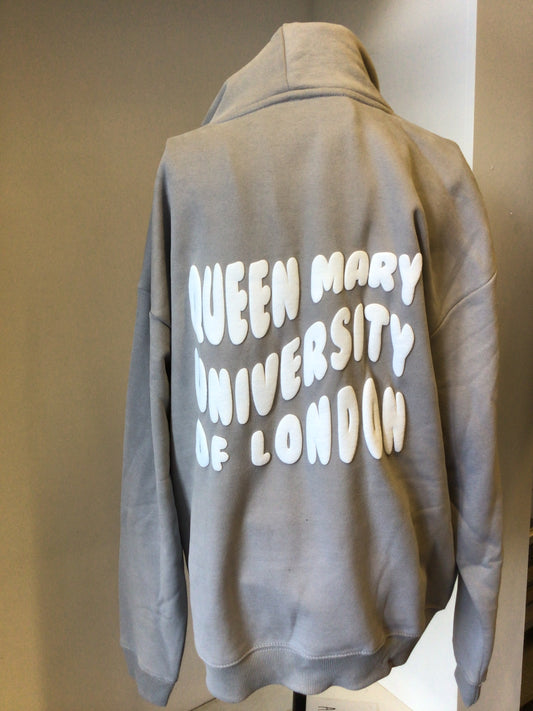 NEW QMUL OVERSIZED HOODIE BUBBLE PRINT