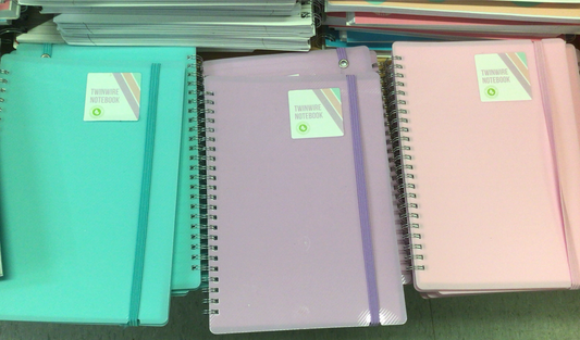 A5 POLY PASTEL BANDED TWINWIRE NOTEBOOK